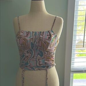 Multicolor Swirl Spaghetti Strap Top